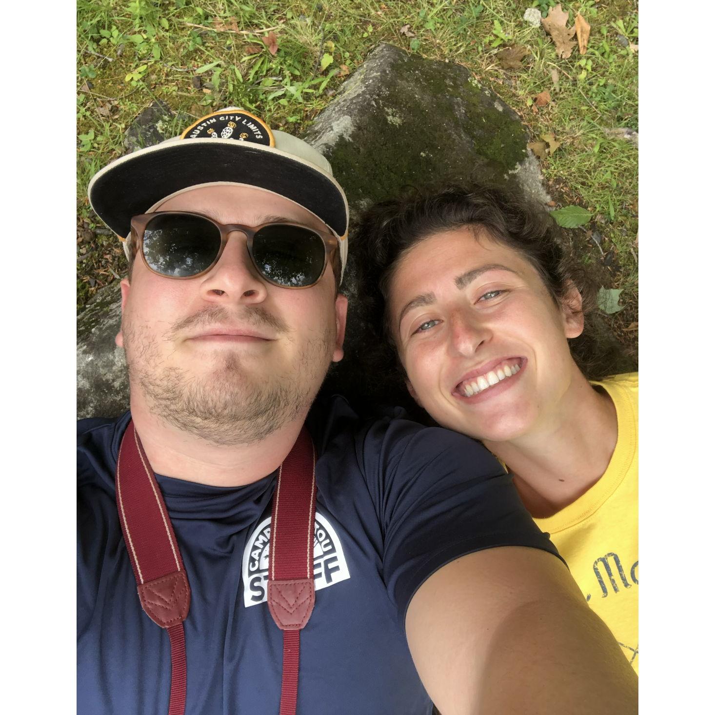 Resting between working our full time jobs, and working at Camp Manitou!