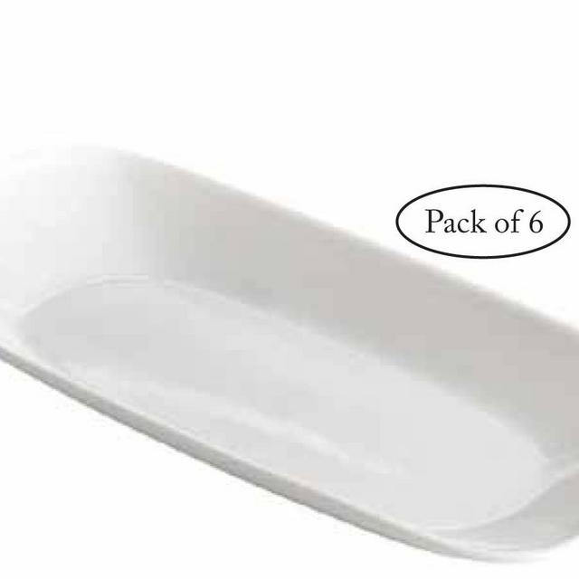 Corelle Square Round 10-1/2-inch Serving Tray, Pure White (Pack of 6)
