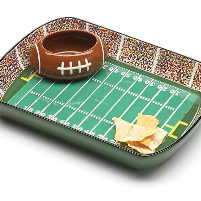 Burton and Burton Ceramic Football Stadium Chip and Dip Serving Set