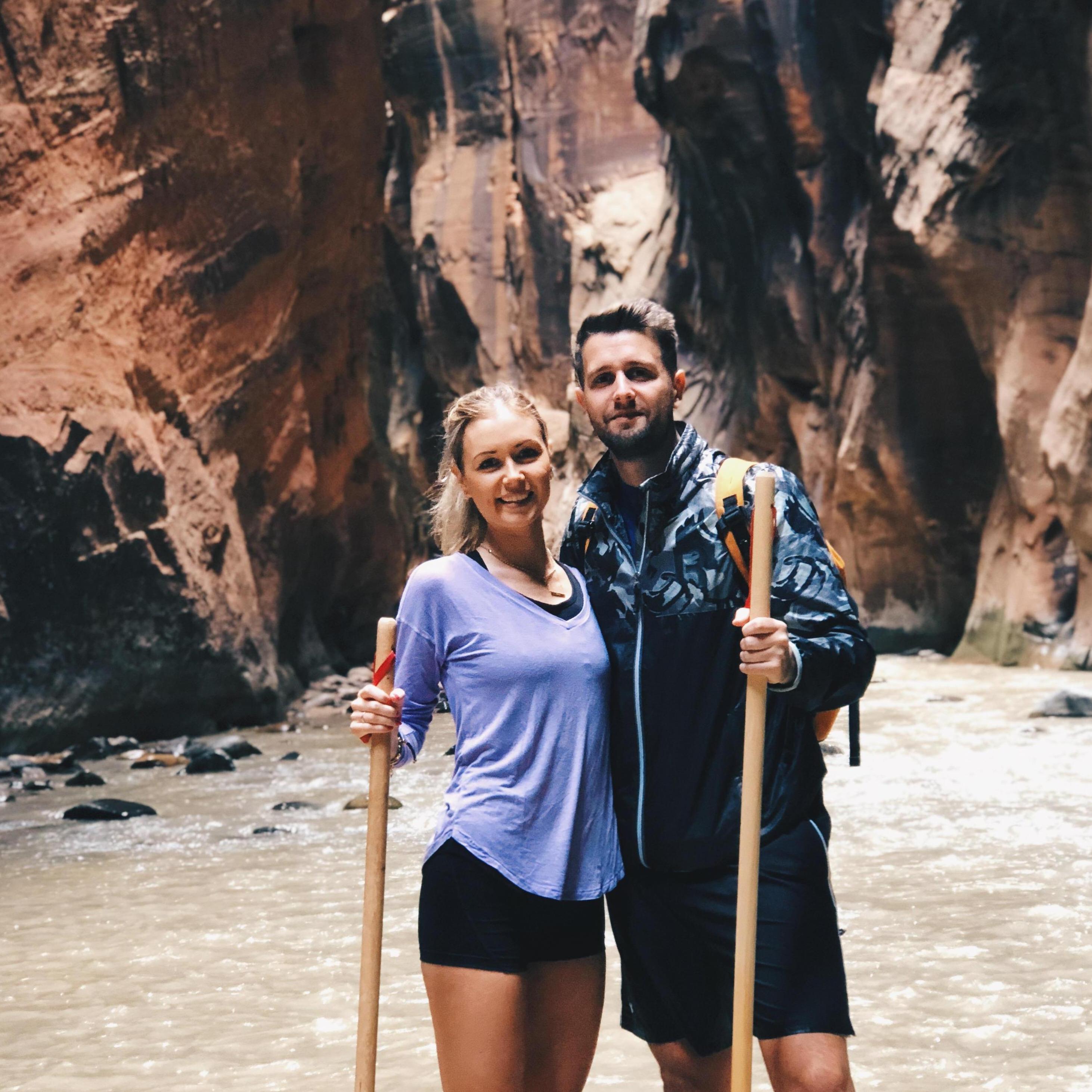 Hiking through the Narrows in Zion NP