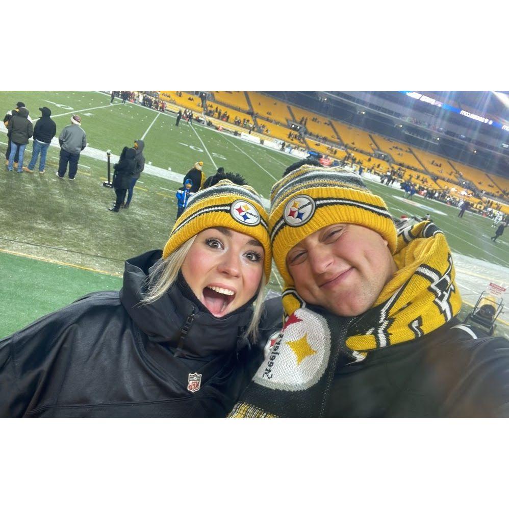 First football game together in Pittsburgh! It was -40° but we had a blast with dad and Hayden, mom enjoyed the warm hotel room!