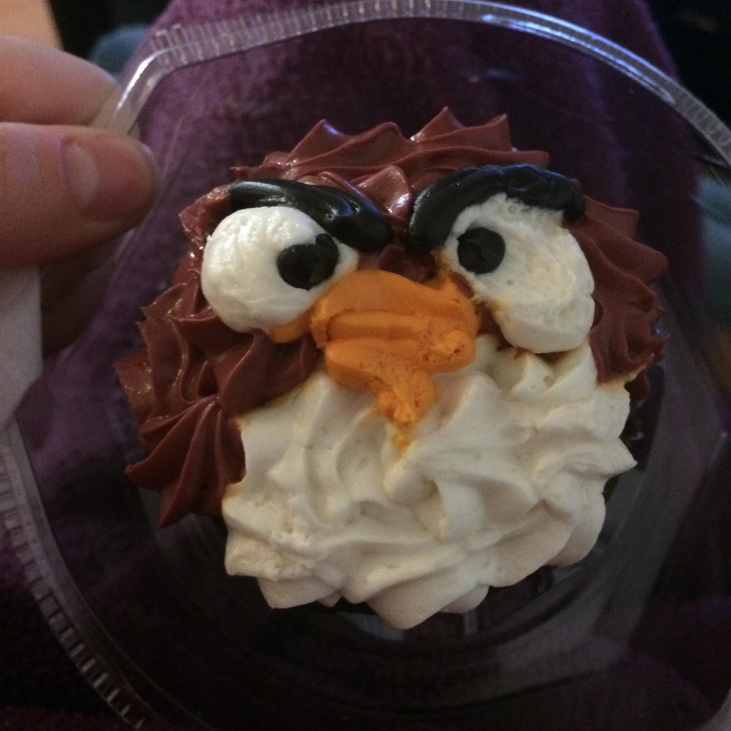 Adam bought this Angry Bird cupcake for Amy for their first night living together in the condo.