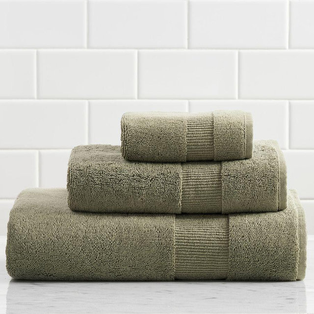 Resort Organic Cotton Washcloth, Dark Aloe