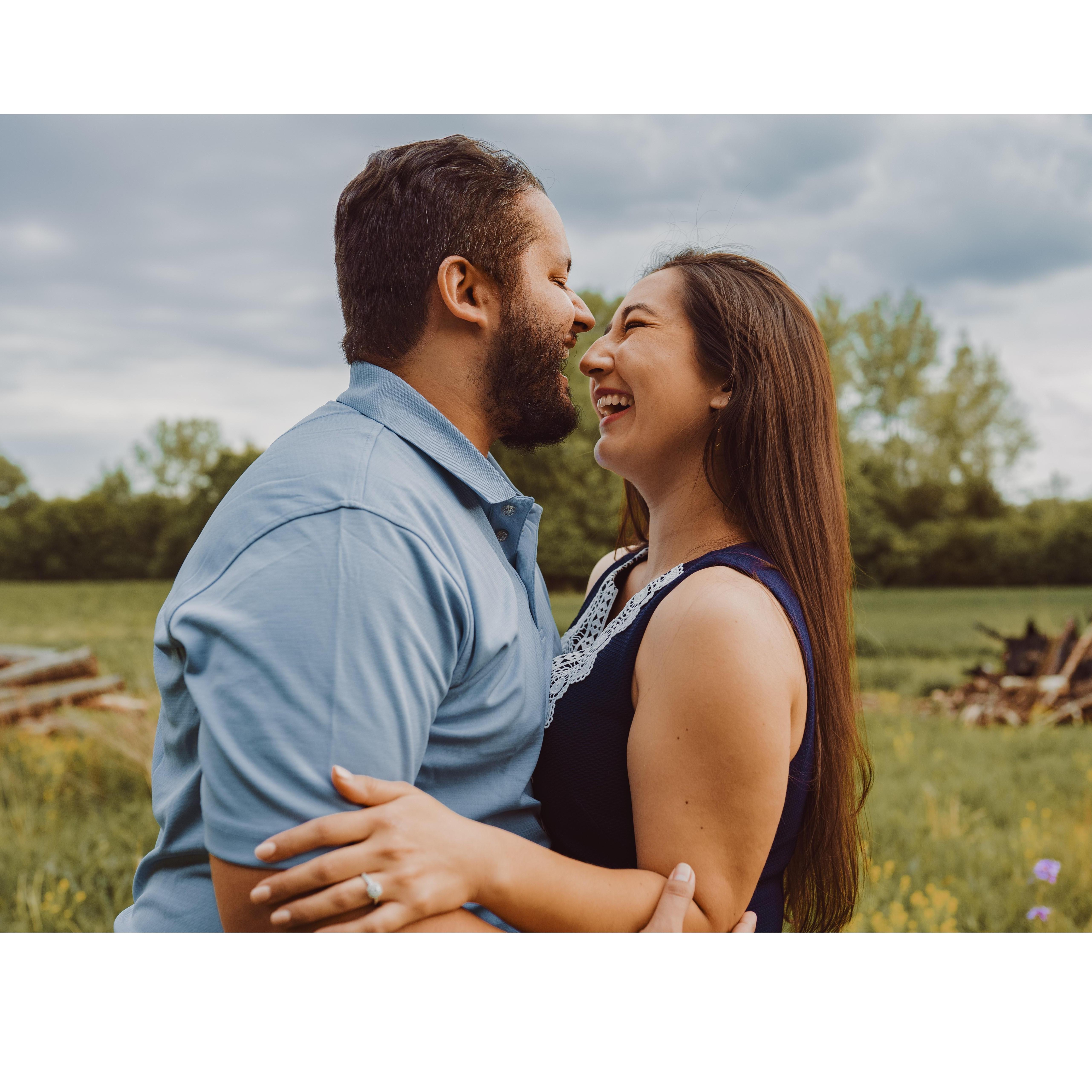 Every time we are together, one or both of us end up laughing! Our engagement photos were no exception!