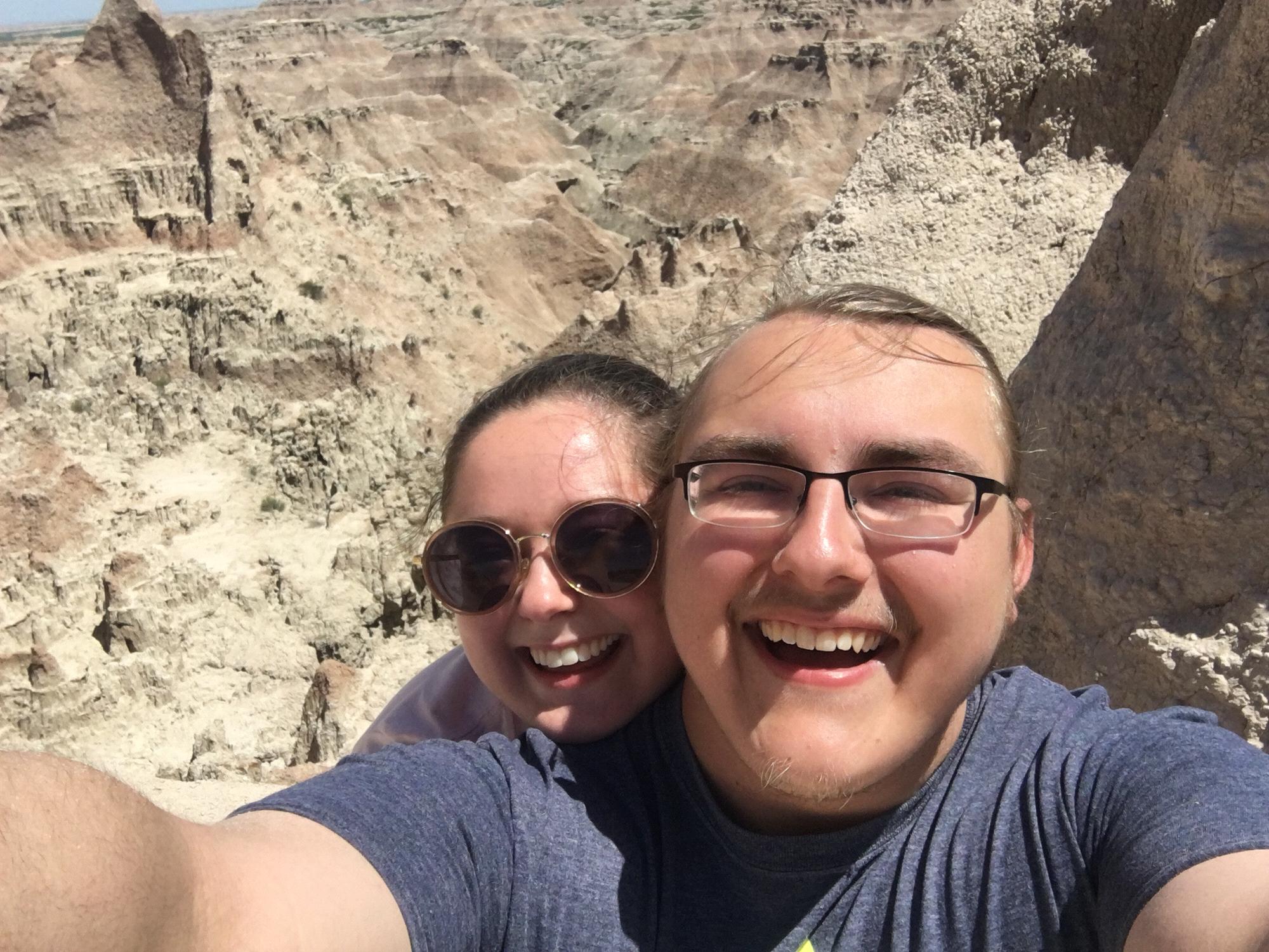 We stopped in the breathtaking Badlands on our way to the Hills. This picture was taken right before we both got sunburned - but it was completely worth it.