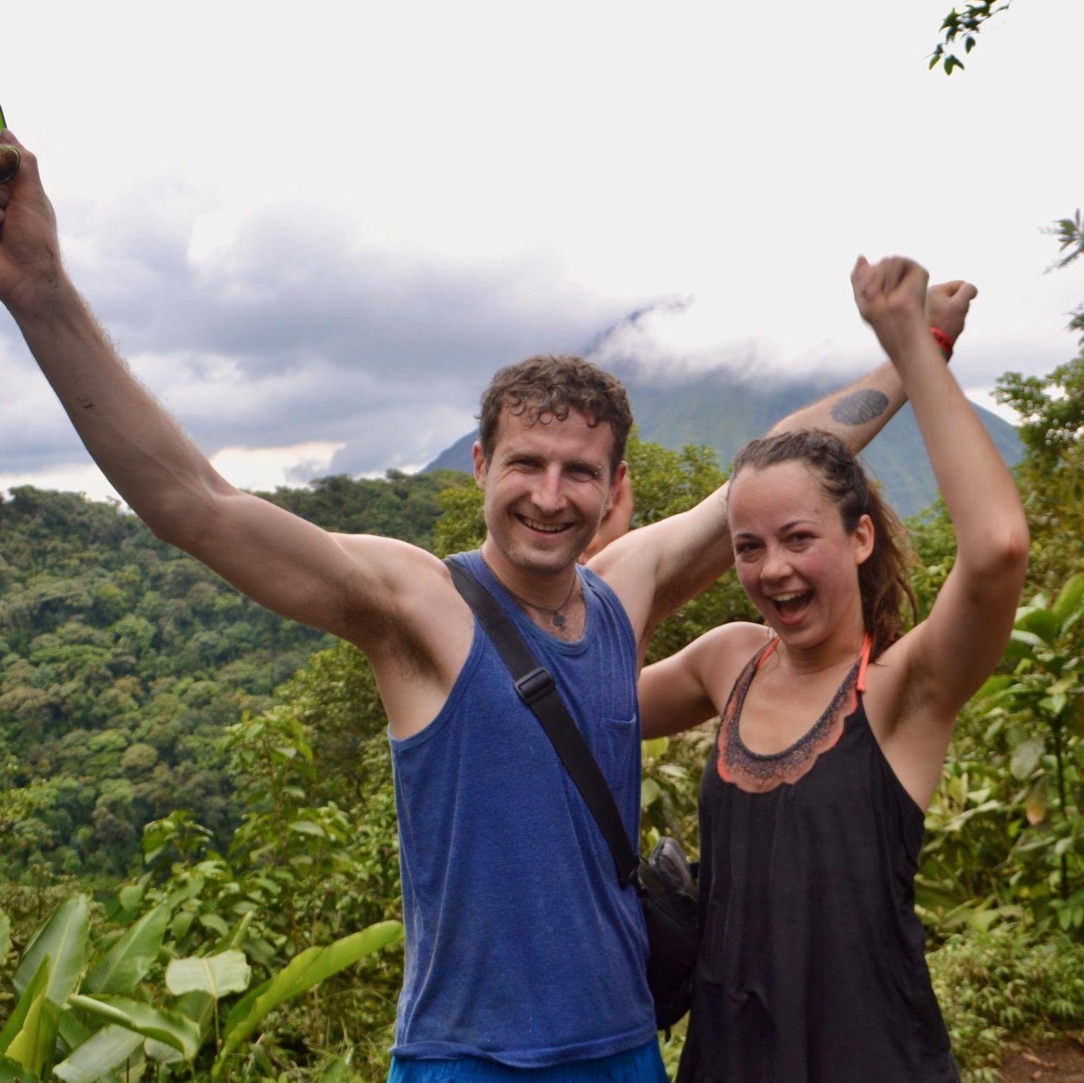first trip out of the country to costa rica! this is the top of a very muddy volcano hike 🌋