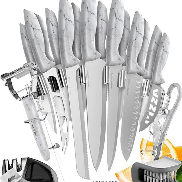 Home Hero Kitchen Knife Set - 20 piece Chef Knife Set with Stainless Steel Knives Set for Kitchen with Accessories