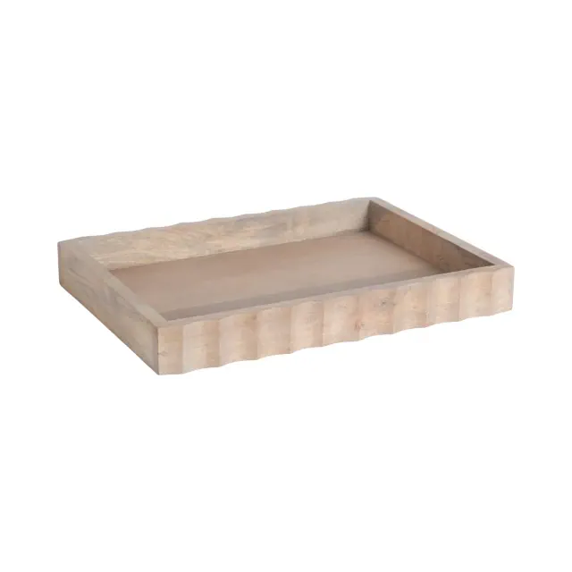 Kate and Laurel Lissi Rectangle Tray, 16x12, Natural