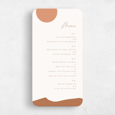 Beige Rounded Wedding Menu - Paloverde