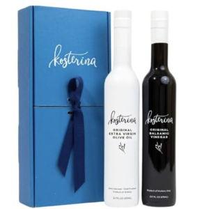 Kosterina Extra Virgin Olive Oil & Balsamic Vinegar Gift Set | Greek EVOO + Modena Balsamic | Polyphenol Rich Olive Oil from Koroneiki Olives | High Antioxidant Oil Gift Set (12.7 oz | Set of 2)