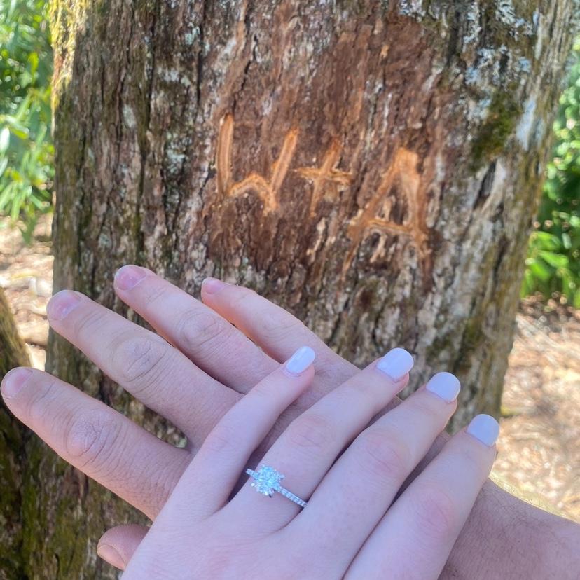 Had to make our mark where we got engaged of course