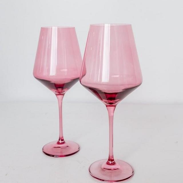 Estelle Colored Wine Stemware, Set of 2 {Rose}