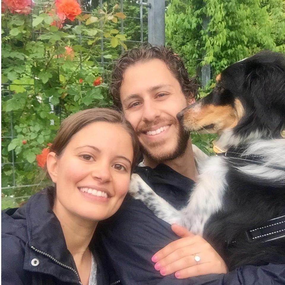 The morning after we got engaged, we went for a walk in the beautiful Arnold Arboretum in Jamaica Plain with our pup Sadie.