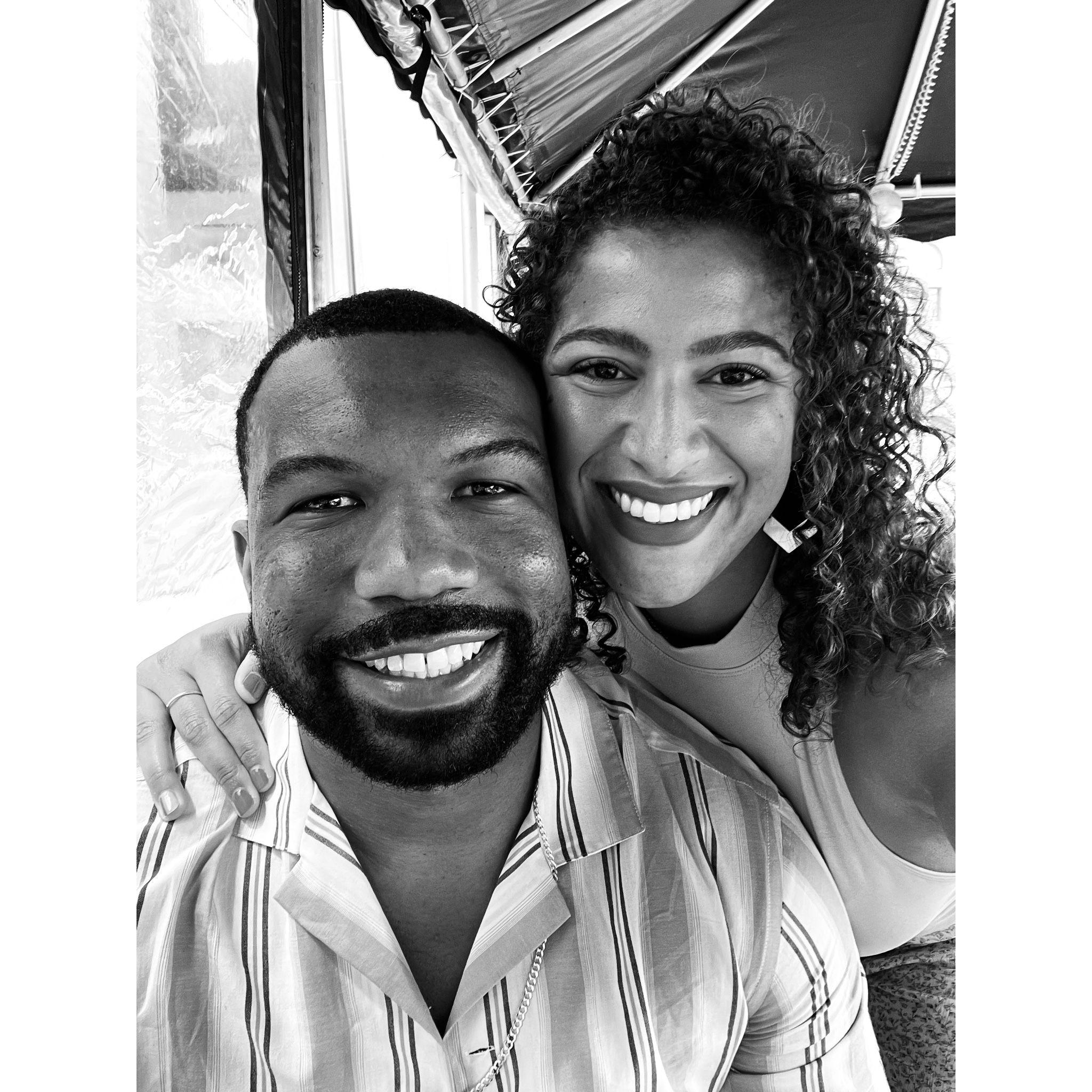 This picture was taken the morning that we got engaged!