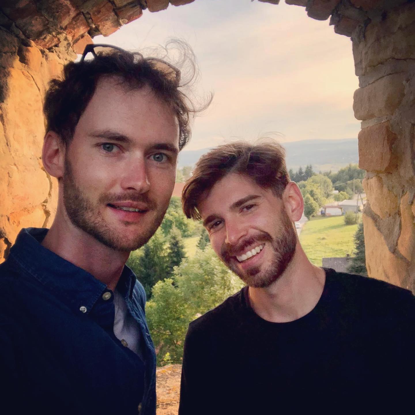 selfie at the castle on a mountain near Kuba's family home, 2021