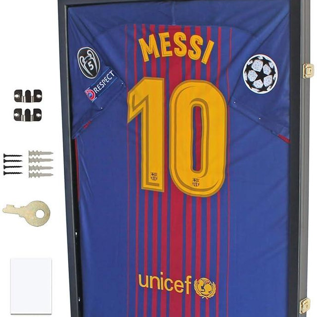 Jersey Display Frame Case Large Frames Shadow Box Lockable with UV Protection for Baseball Basketball Football Soccer Hockey Sport Shirt Black Finish
