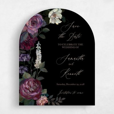 Black Arch Wedding Save the Date - Mystic Portrait