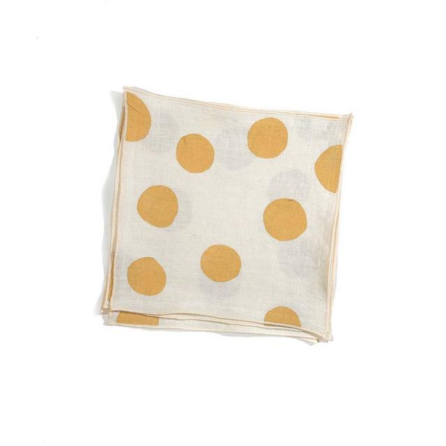 Scatter Cocktail Napkins Set Linen Block printed in Sunshine Set of 4