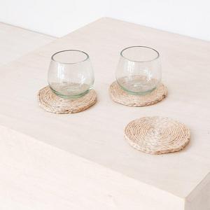 Braided Hemp Coaster Set: Wheat