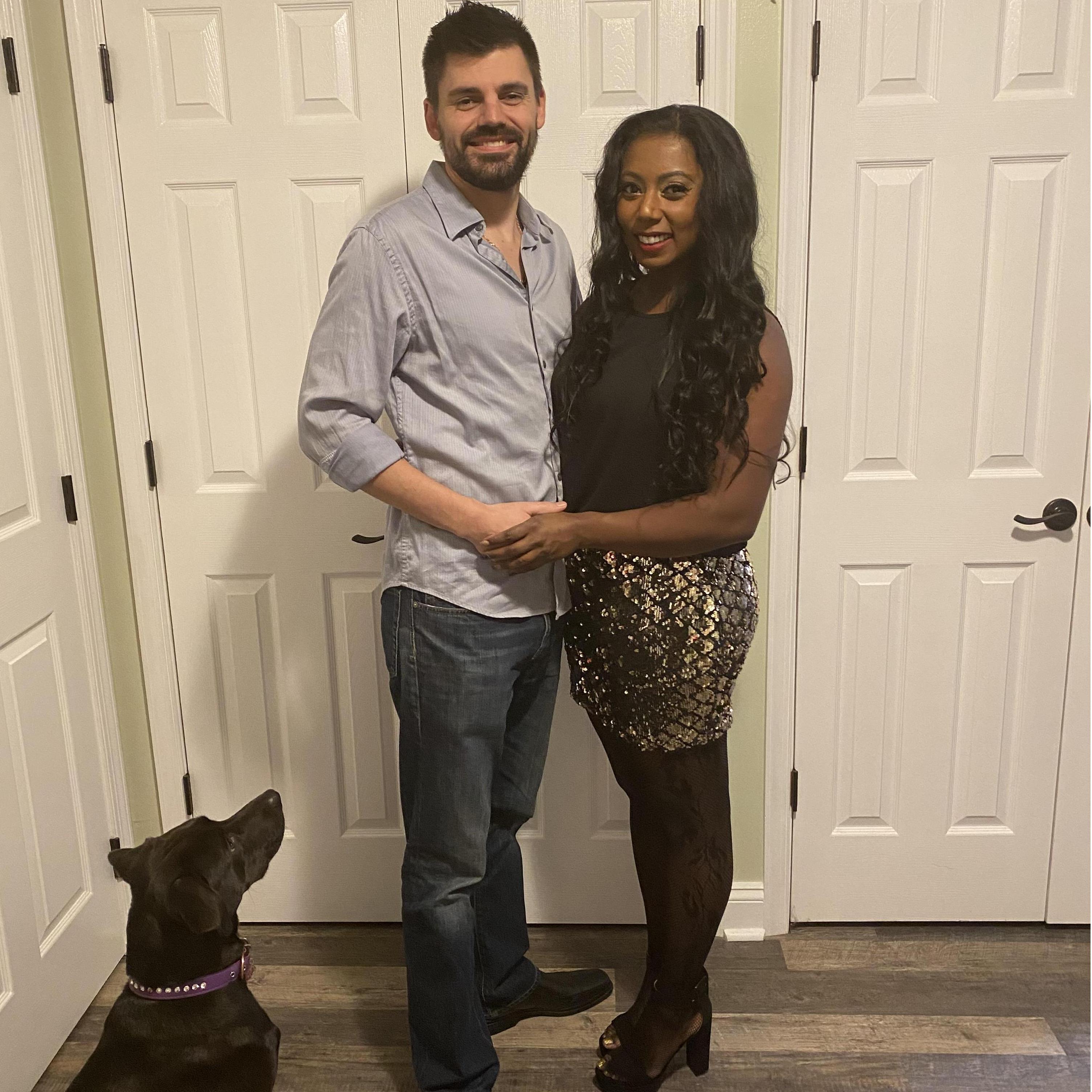 Our Family. Fred, Natasha, and our puppy, Arya.