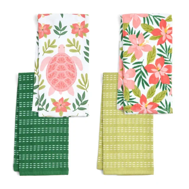 John Ritzenthaler Co. 100% Cotton Kitchen Towels Turtle Foliage Absorbent Dish Towels for Drying & Cleaning Soft & Durable