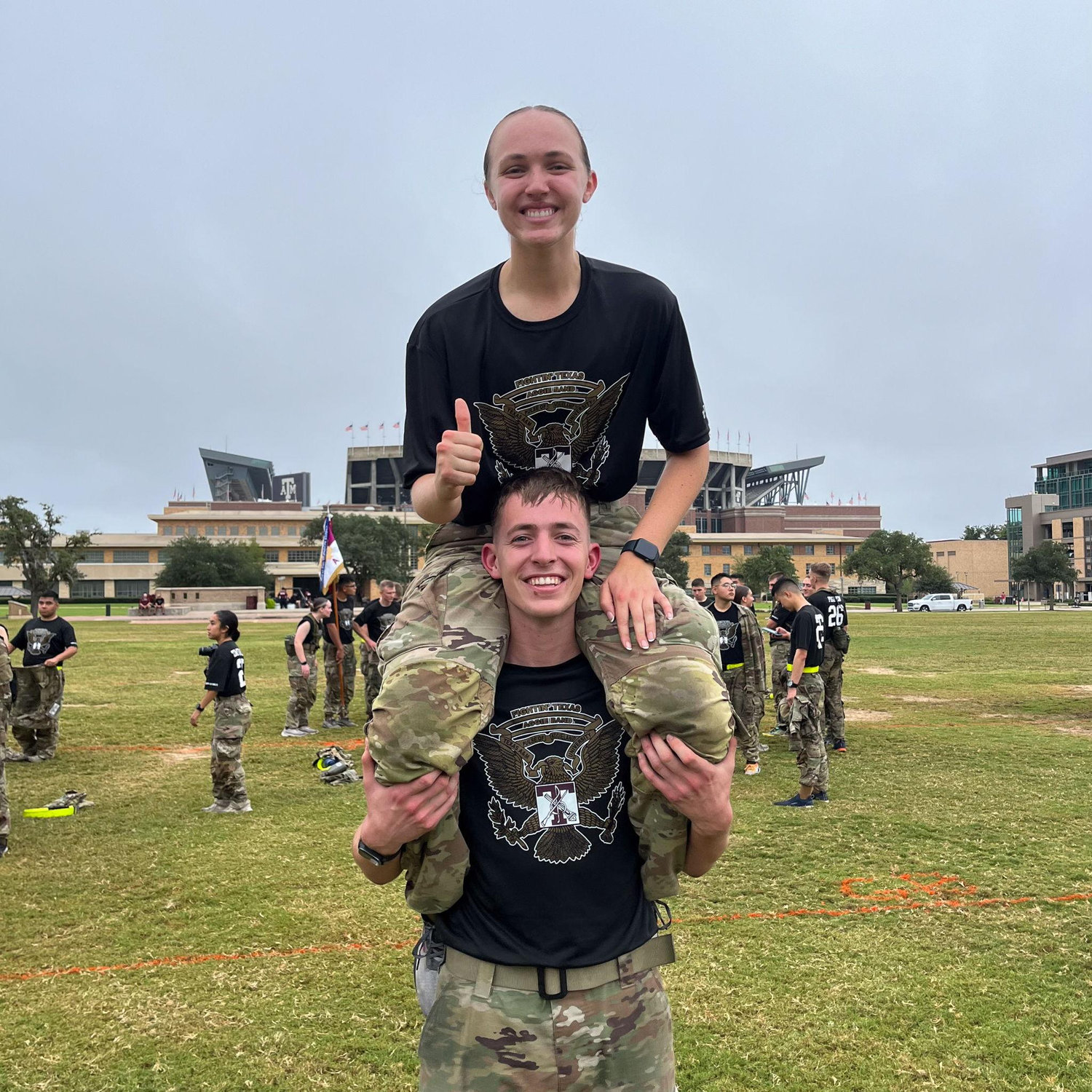 Zoe and Jackson after his last Culmination (an intense workout for ~2.5-3 hours where the fish earn their place in the Corps)