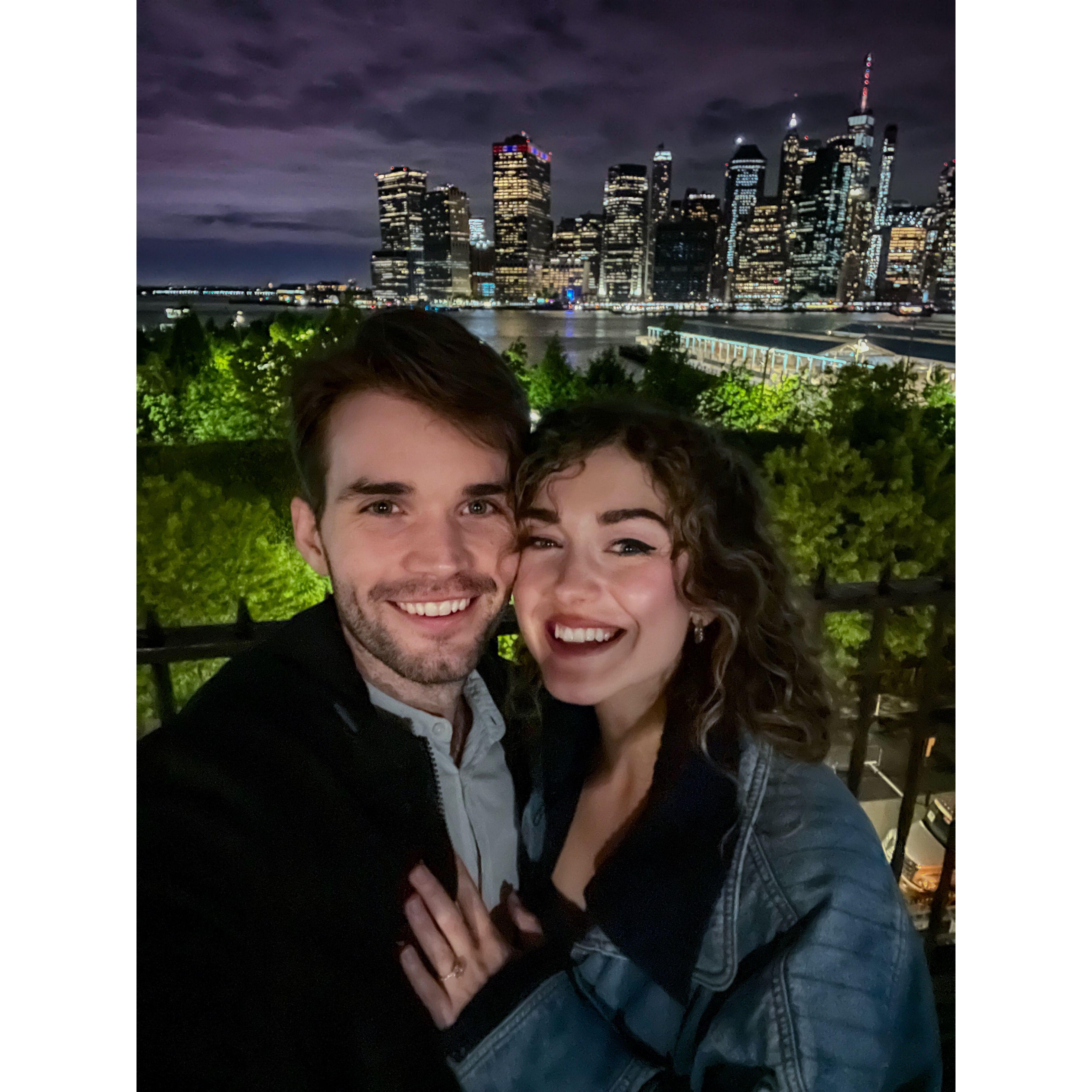 The night Patrick proposed on the Brooklyn Heights Promenade