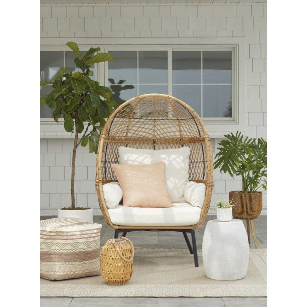 Better Homes & Gardens Ventura Boho Stationary Wicker Egg Chair