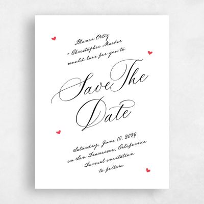 White Wedding Save the Date - Estate Portrait