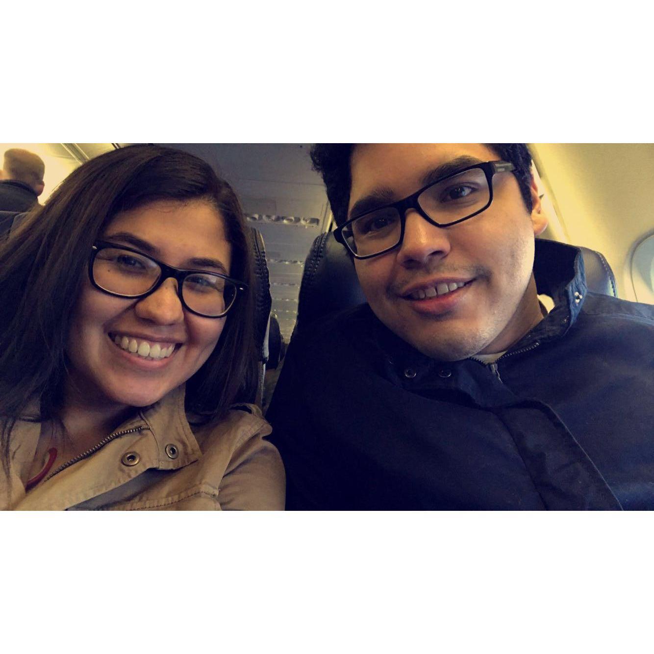 Whenever we take a trip we always take a pre-take off pic :)