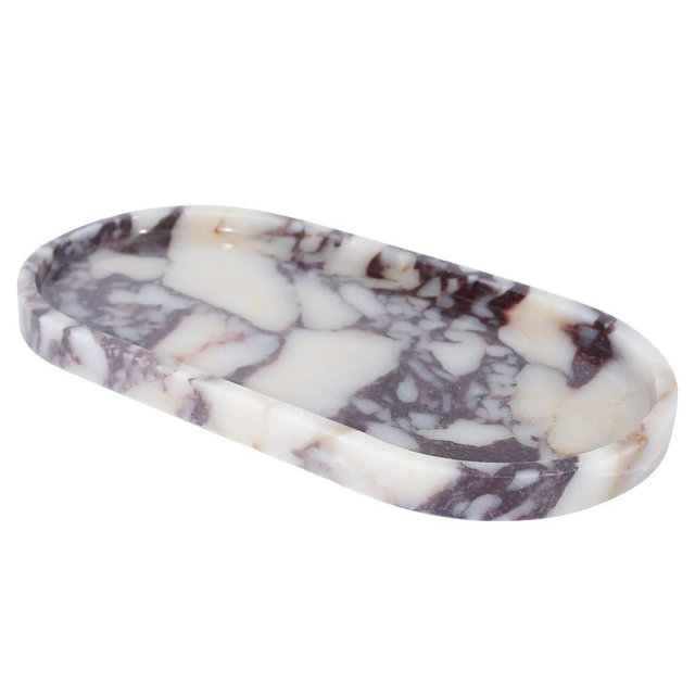 FutureStone 100% Natural Luxury Calaccata Viola Marble Small Hand Towel Tray Holder Organizer, Makeup Bathroom Holder