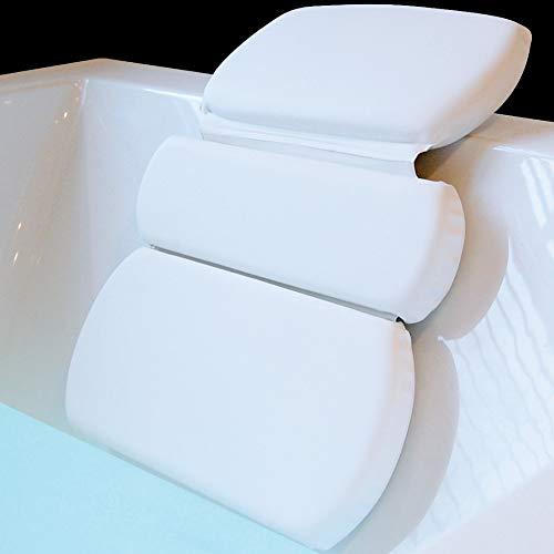 Gorilla Grip Original Spa Bath Pillow Features Powerful Gripping Technology, Comfortable, Soft, Large, 19.5 x 15, Luxury 3-Panel Design for Shoulder, Neck Support, Fits Any Size Tub, Jacuzzi, Cream