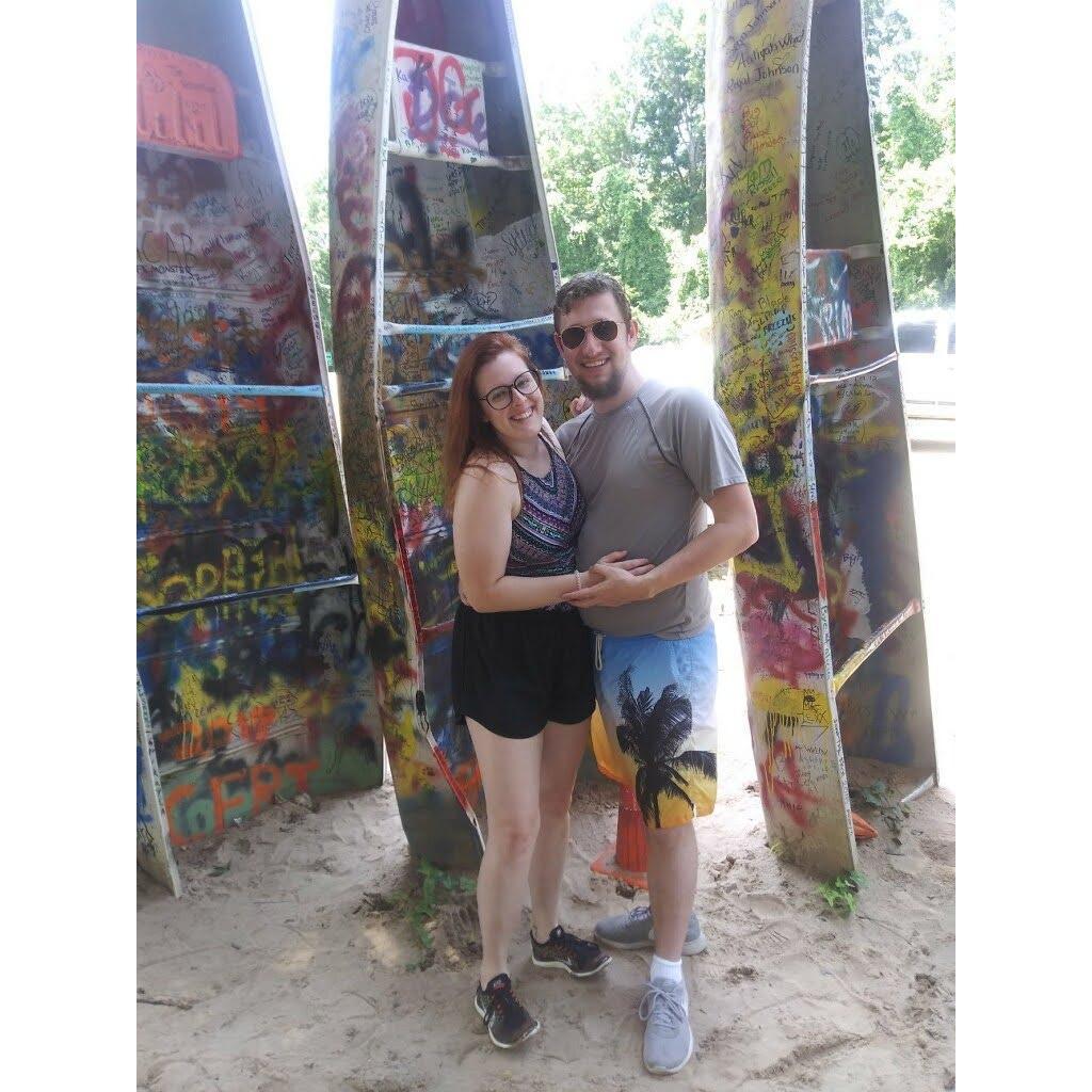 We love traveling together!! We got to go on a float ride in Oklahoma with some of our favorite people (including several of the bridesmaids!)