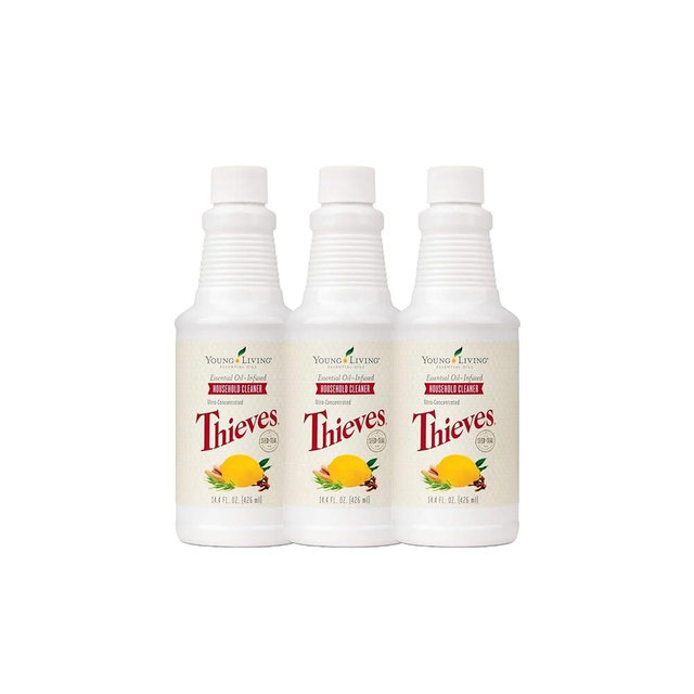 Young Living Thieves Household Cleaner of 14.4 fl.oz. Bottles - Essential Oil-Infused Ultra-Concentrated Formula for Natural Home Care, Non-Toxic Cleaning Bliss - 3 Pack