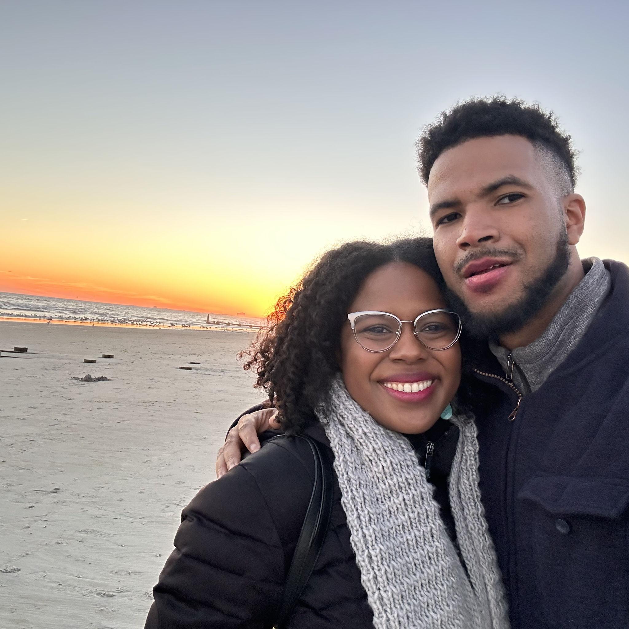 Sunset walk on the beach