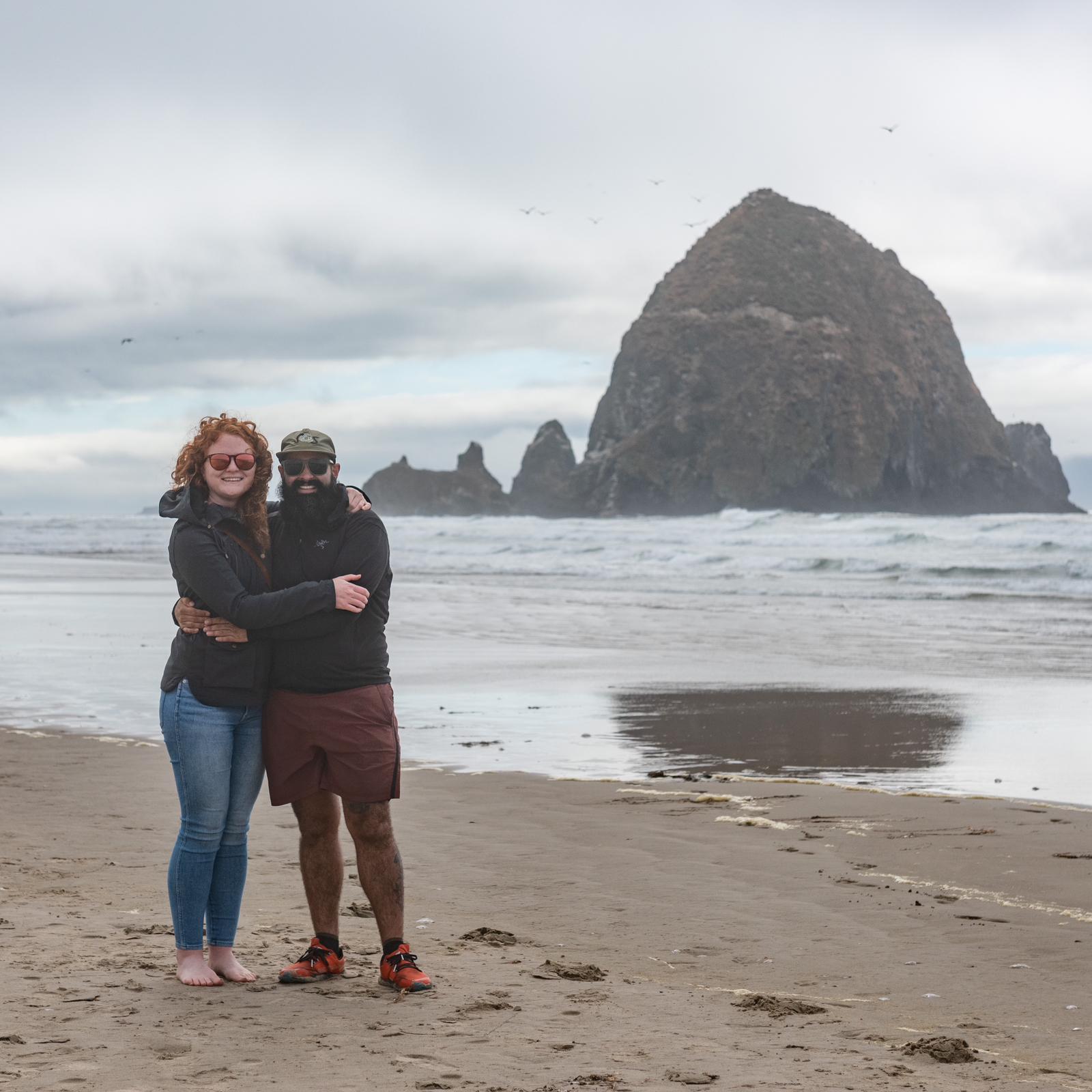 At Haystack Rock on the Oregon coast