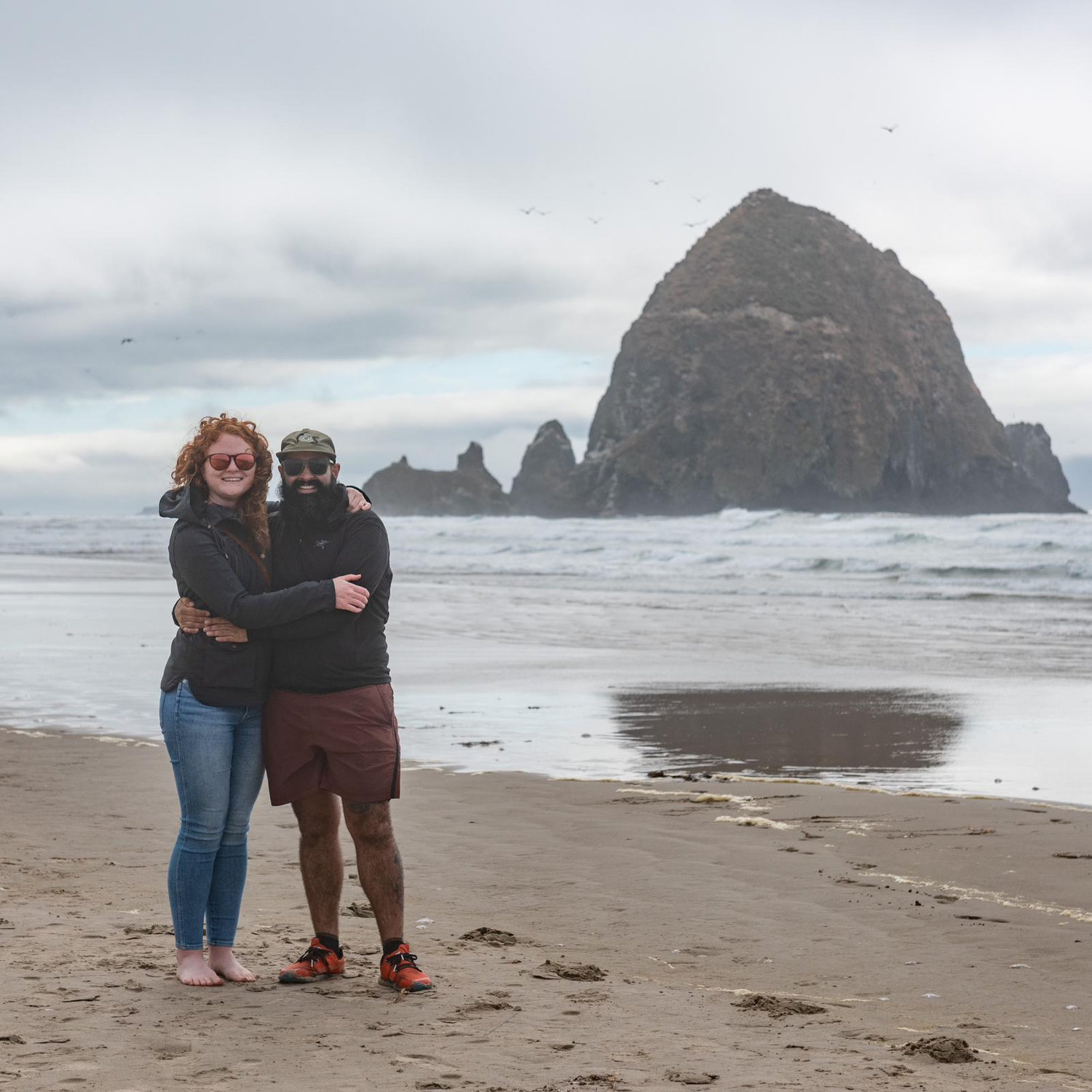 At Haystack Rock on the Oregon coast
