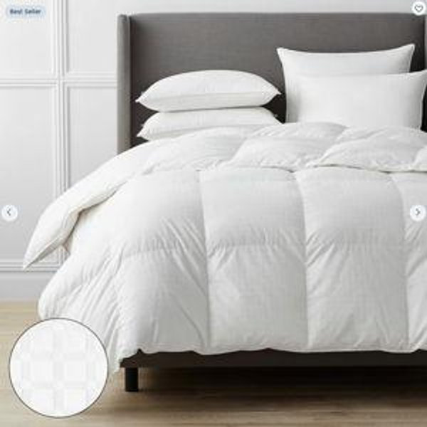 Luxe Royal Down Light Warmth Comforter - White, Oversized Queen