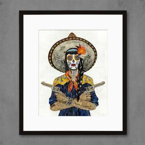 Vaquera Sudoeste (Indigo) Art Print