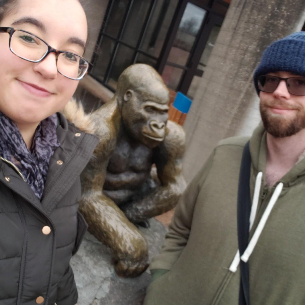 At the Como Zoo freezing to death and being goofy