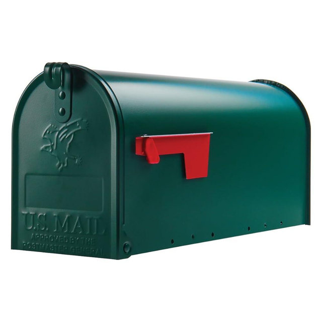 Gibraltar Mailboxes Elite Medium Capacity Galvanized Steel Green, Post-Mount Mailbox, E1100G00