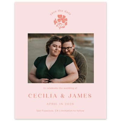 Blush, Pink Wedding Digital Save the Date - Tiburon Photo
