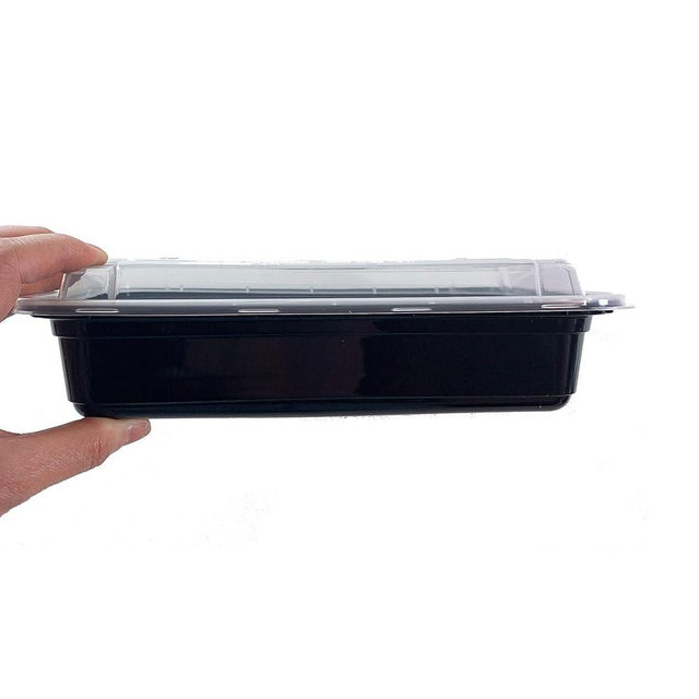 DHG PROFESSIONAL 50 sets Rectangle Meal Prep Microwavable Food Containers Reusable Plastic BPA Free 32oz Rectangle