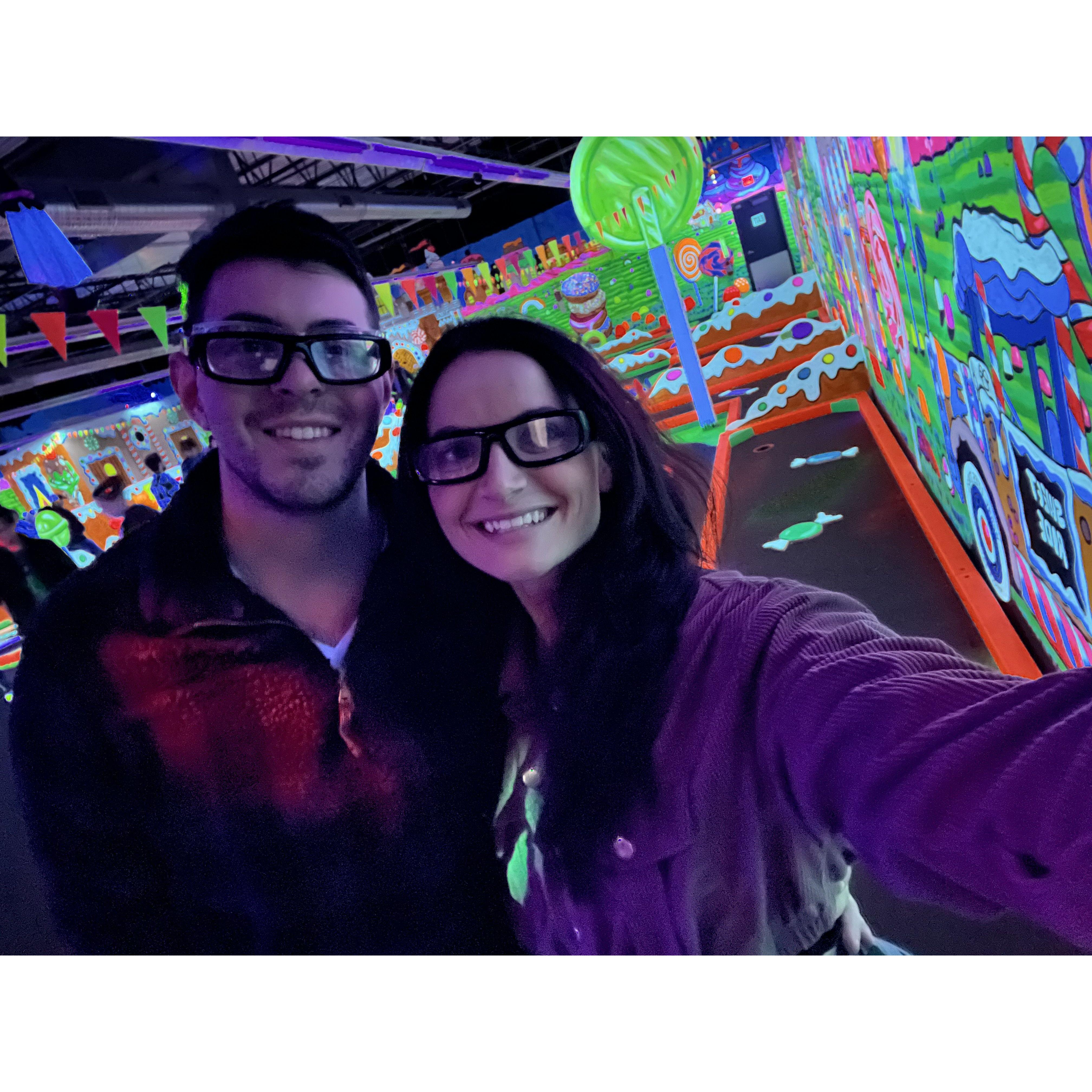 Date nights in-between. Shes really good at mini golf for some reason