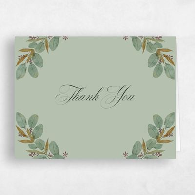Laurel Green Wedding Thank You - Nutmeg Landscape
