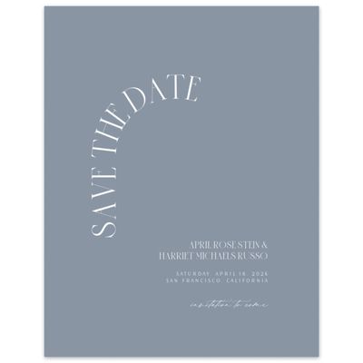 Dusty Blue Wedding Digital Save the Date - Andes Portrait
