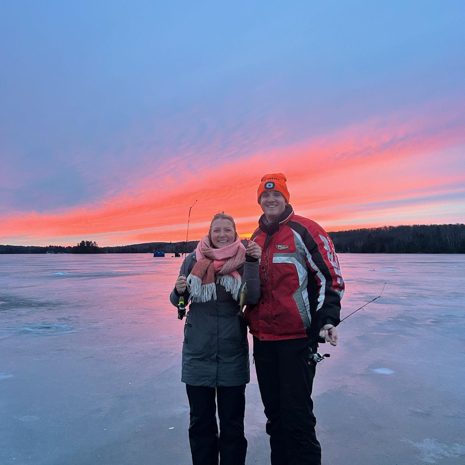 Ice fishing in the UP of Michigan in December 2024