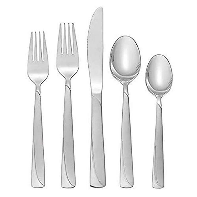 Oneida Madeline 51 Piece Everyday Flatware Caddy, Service for 8, 18/0 Stainless Steel, Silverware Set