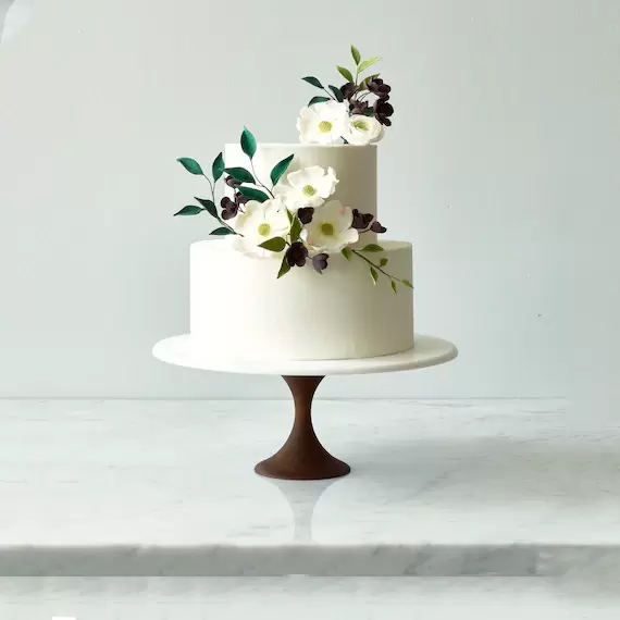 Wood Modern Cake Stand 10''