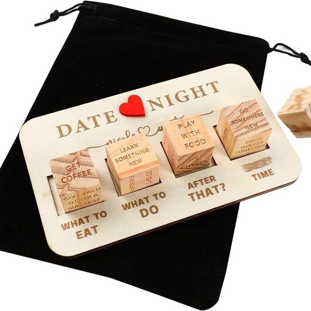 ZEXILILA Date Night Dice After Dark Edition,Wooden Couples Dice,Funny Wedding Gifts, Decision Dice, for Him & Her, Valentine's Day Birthdays Gifts for Married Boyfriend girlfirend